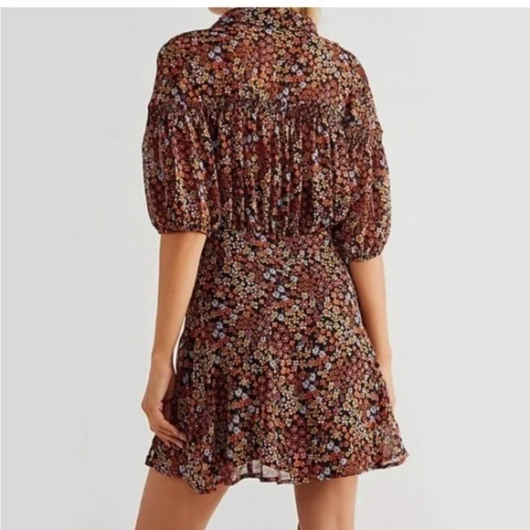 𝅺FREE People Bonnie Floral Mini Dress Size S - Picture 5 of 12